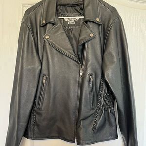 Bikers Club Leather Jacket with Zipper Front Women’s 2X